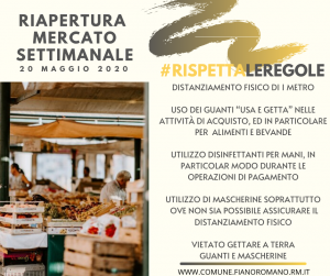 Riapertura mercato settimanale, 20 maggio 2020