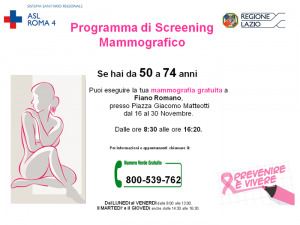 Screening Mammografico a Fiano Romano